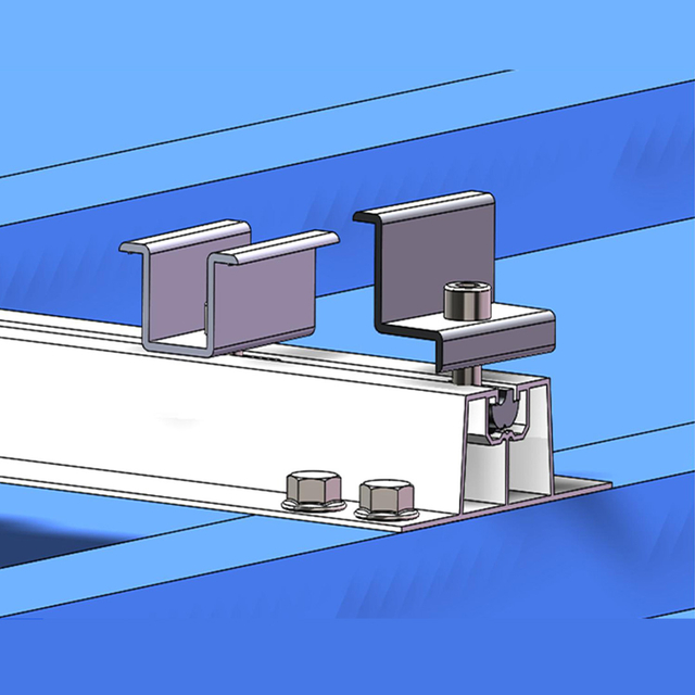 راه حل ریلی آلومینیومی برای سیستم برق خورشیدی سقف فلزی ذوزنقه ای سیستم پنل خورشیدی خانگی