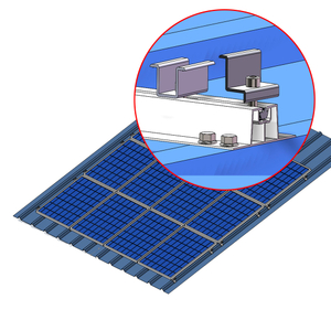 حل السكك الحديدية الألومنيوم لنظام الطاقة الشمسية سقف معدني شبه منحرف نظام الألواح الشمسية المنزلية
